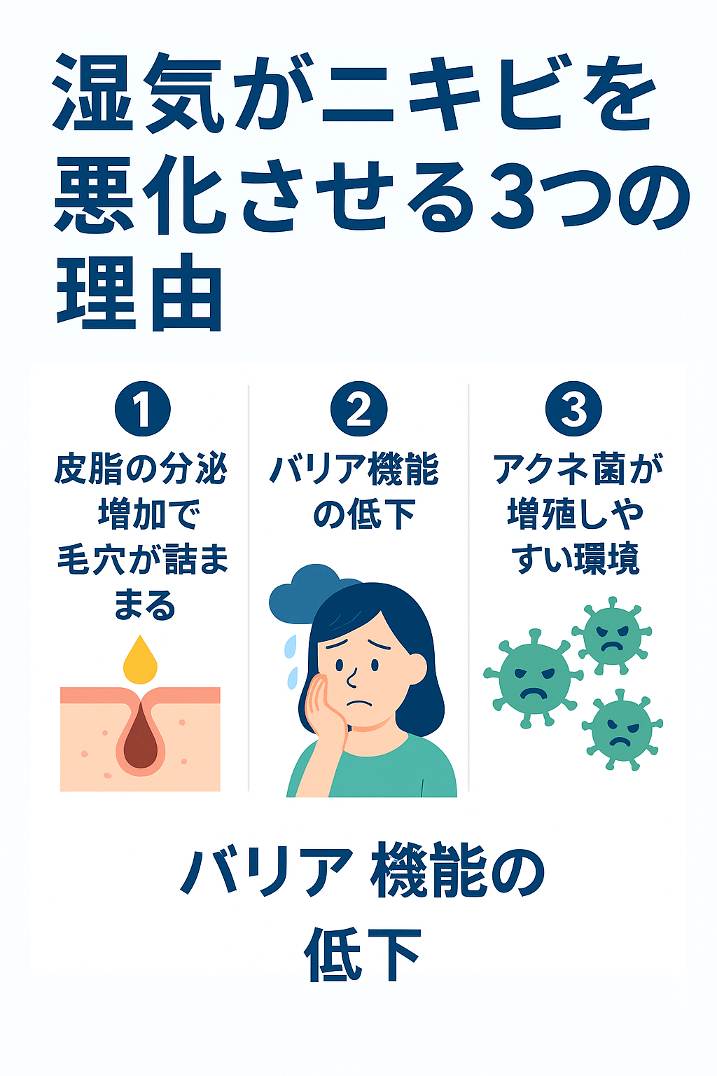 湿気ニキビ対策TOP3