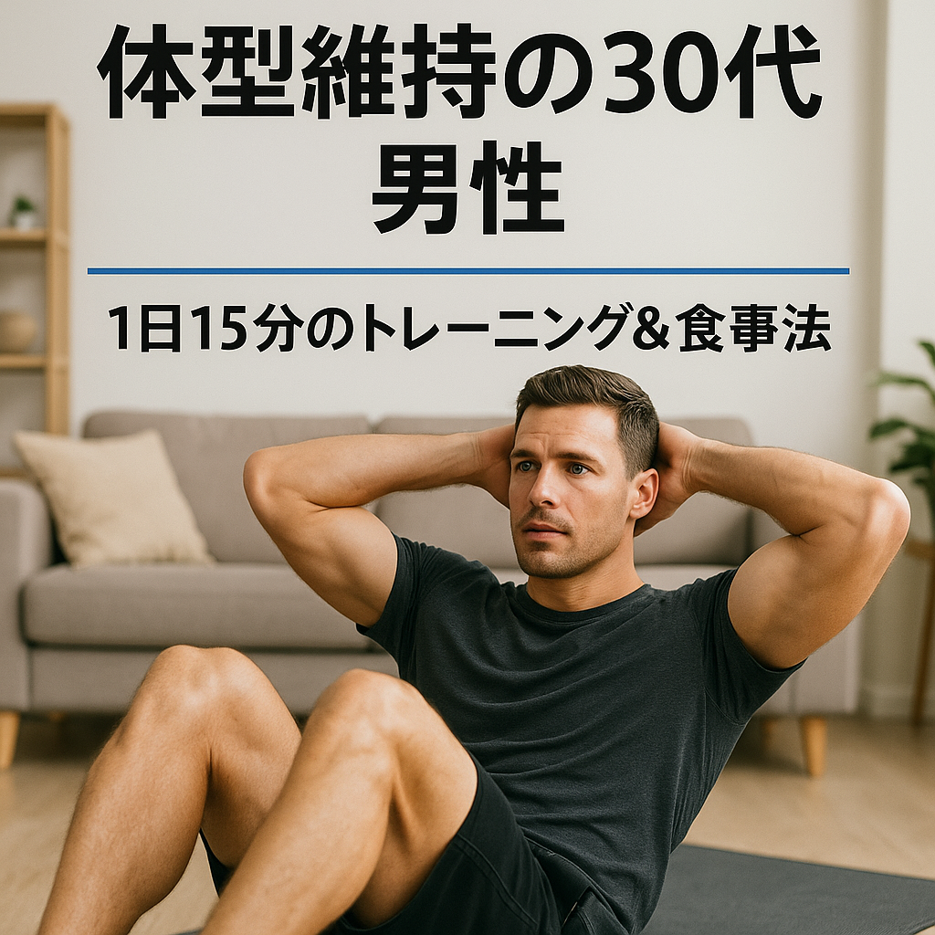 自宅で高強度インターバルトレーニングを行う30代男性のイメージ