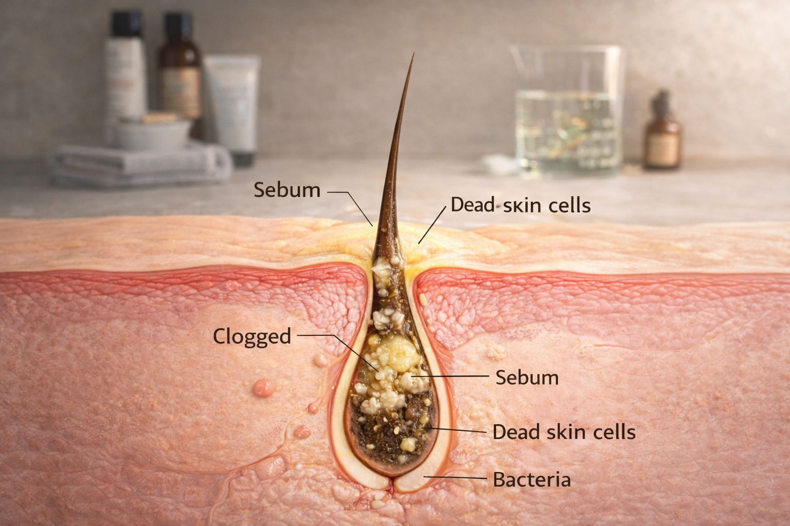 毛穴ケアの仕組みを解説するセクションイメージ